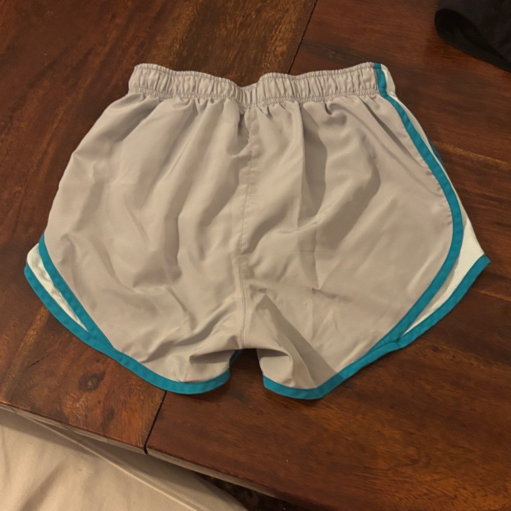 Gray and Blue Nike DRI-FIT Athletic Shorts